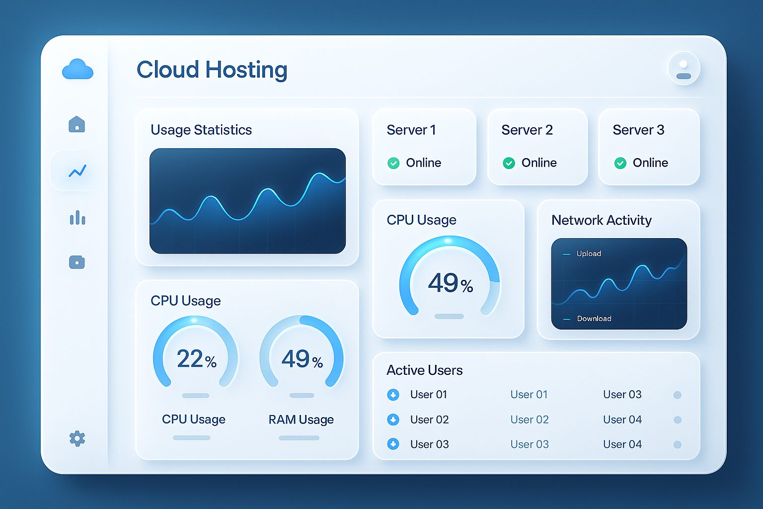 Cloud Hosting Dashboard Preview